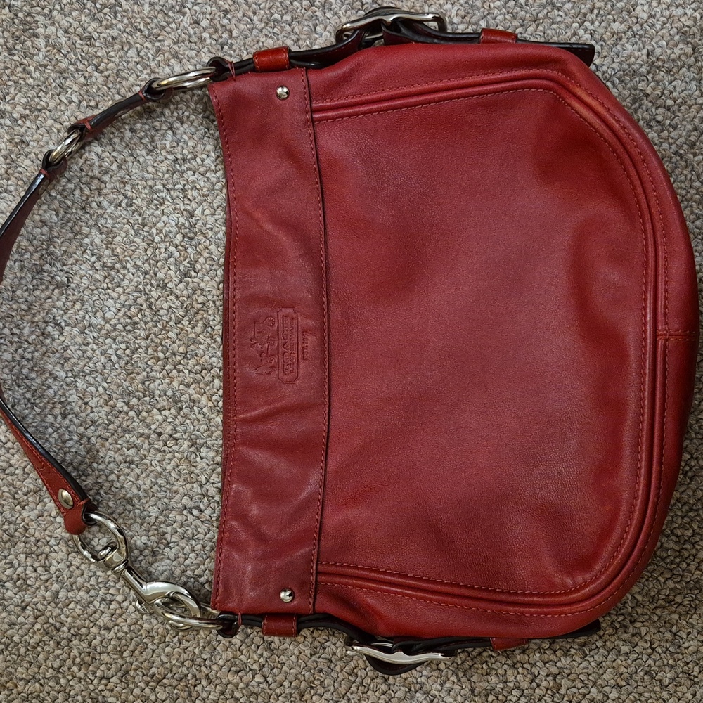Coach Red Leather Shoulder Bag